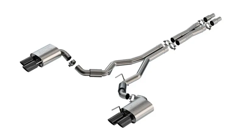 Borla 2024 Ford Mustang GT 5.0L V8 ATAK Catback Exhaust Black Chrome Quad Tip