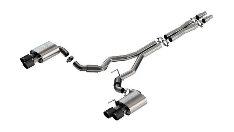Borla 2024 Ford Mustang GT 5.0L V8 ATAK Catback Exhaust Carbon Fiber Quad Tip