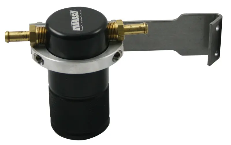 Moroso 08-14 Cadillac CTS-V Air Oil Separator Catch Can Small Body Billet Aluminum Black