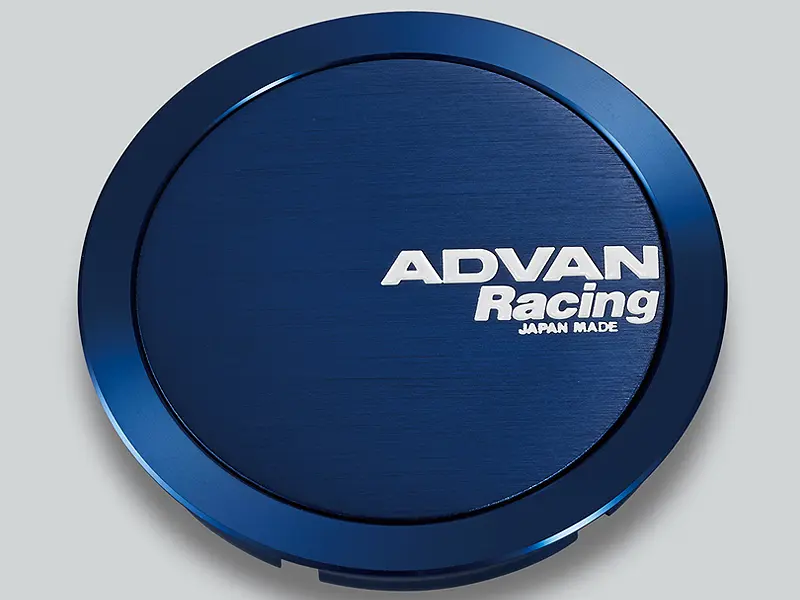 Advan 63mm Full Flat Centercap Blue Anodized Lightweight Wheel Accessory