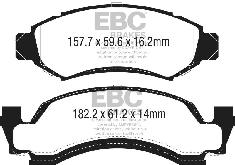 EBC 1974 AMC Ambassador 5.0L Ultimax2 Front Brake Pads Vintage Auto