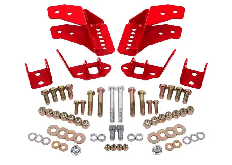 BMR 78-87 G-Body Coilover Conversion Kit Rear Adjustable Shock Mount Without CAB Red BMR Suspension