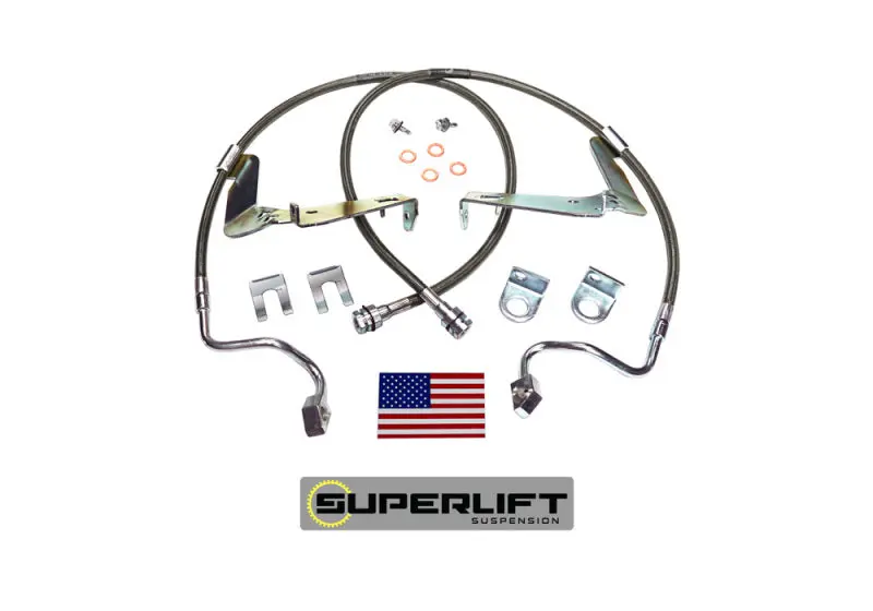 Superlift 08-10 Ford F-250 F-350 6-10in Lift Kit Bullet Proof Brake Hoses Pair
