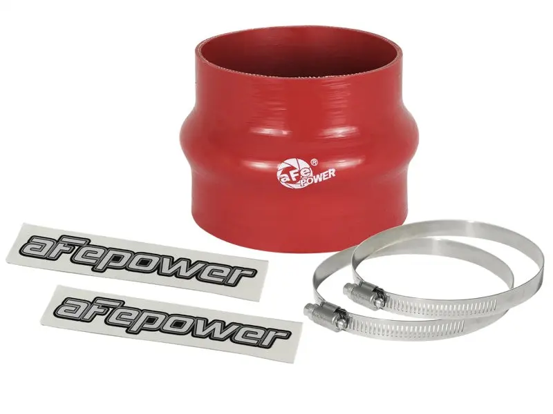 aFe Magnum FORCE CAI Universal Silicone Coupling Kit 3.75in ID to 3.5in ID Straight Reducer Coupler Red