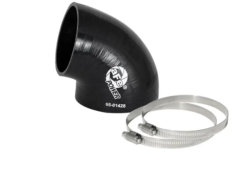 aFe Magnum FORCE CAI Universal Silicone 3.5in to 3in ID 75 Degree Elbow Reducing Coupler Black