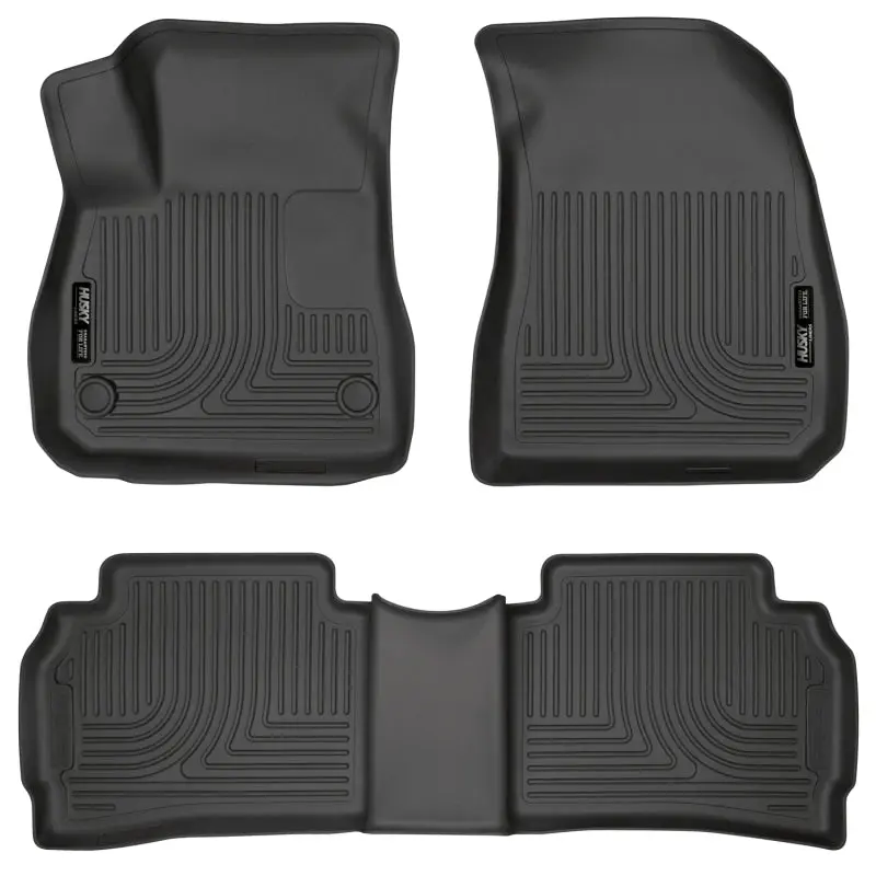 Husky Liners Weatherbeater Black Front & 2nd Seat Floor Liners Footwell Coverage 2016 Chevy Malibu