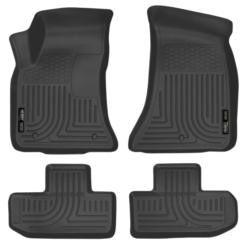 Husky Liners Weatherbeater Black Front & Second Row Floor Liners 16-22 Dodge Challenger RWD