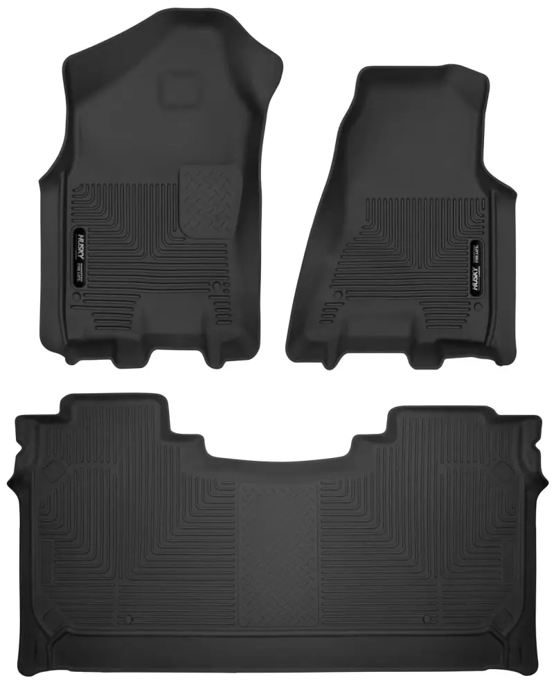 Husky Liners X-Act Contour Front & Second Seat Floor Liners 19-22 Dodge Ram 1500 Crew Cab - Black