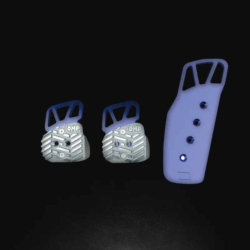 OMP Anodized Aluminium Pedals Blue Set 3 Custom Car Interiors