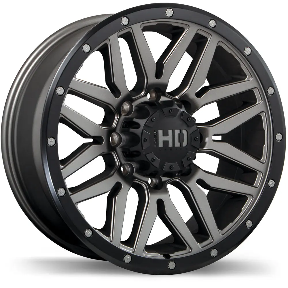 Menace 17x8.0 Gunmetal Black Wheels 8x165.1mm Offset 15 121.1mm Hub Fast HD