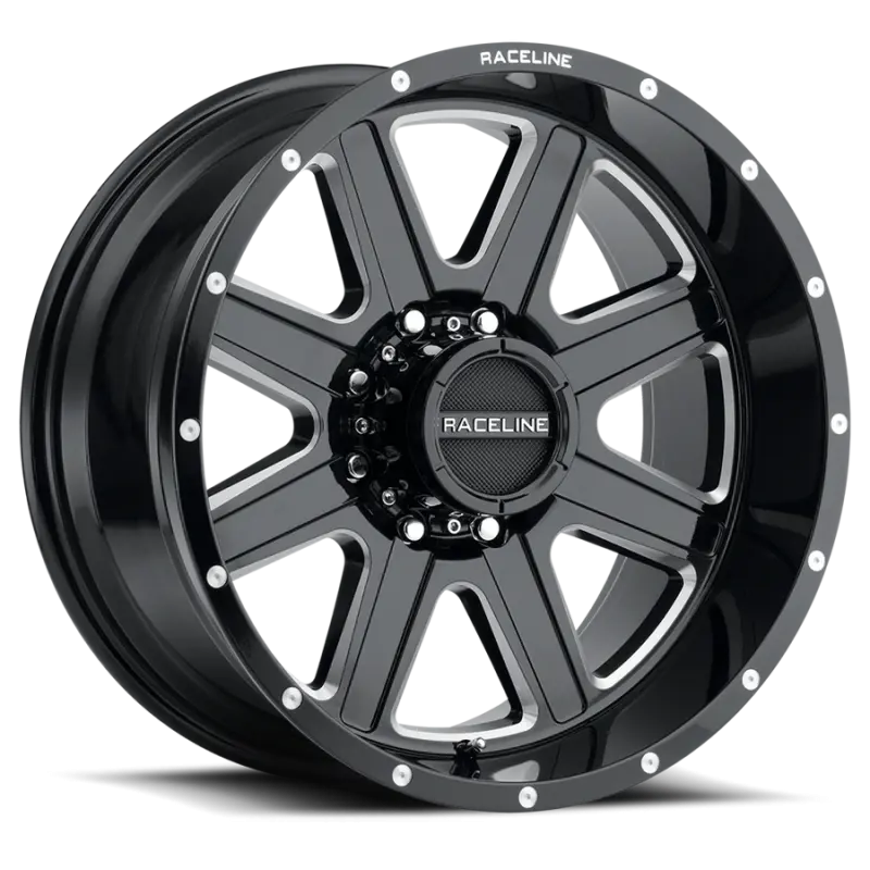 Raceline 940M Hostage 22x12 Black & Milled Wheel 8x170 Bolt Pattern -44mm Offset 125.2mm Bore
