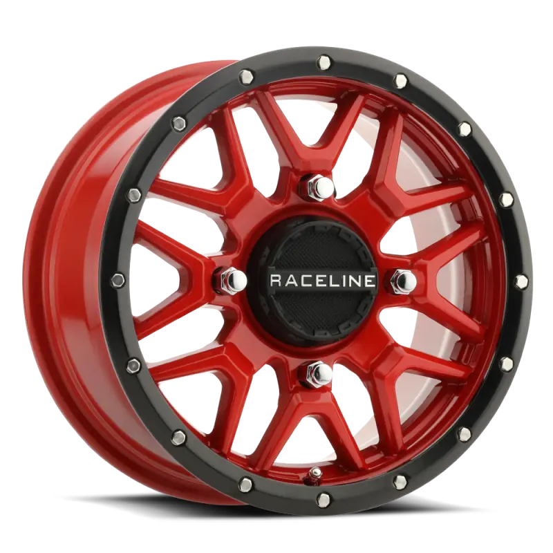 Raceline A94R Krank 14x7in Red & Black Lip Wheel 4x110 BP 10mm Offset 83.8mm Bore