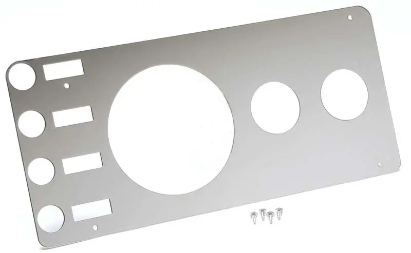 Kentrol 76-86 Jeep CJ Gauge Cover Without Radio Opening Polished Silver