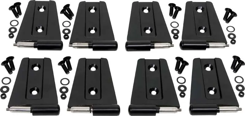 Kentrol 07-18 Jeep Wrangler JK Door Hinge Set 8 Pieces 4 Door Powdercoat Black