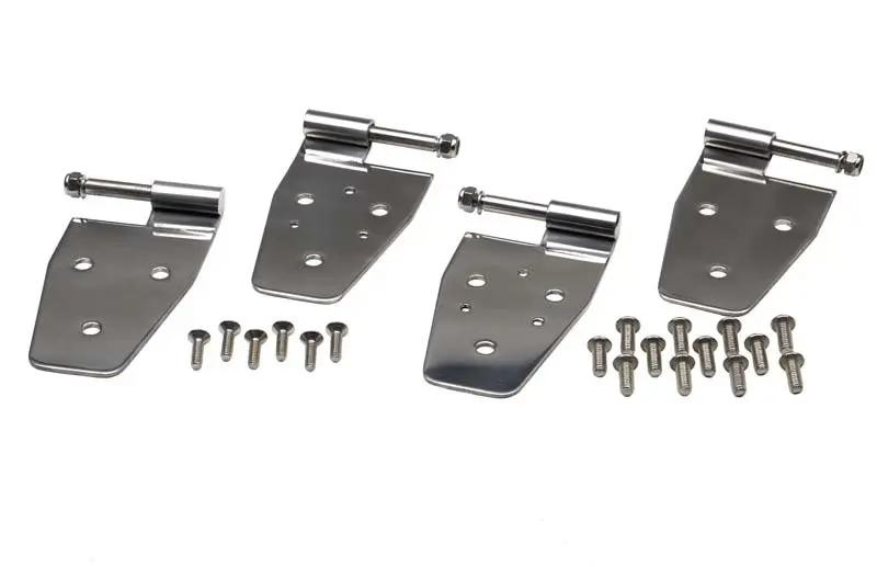 Kentrol 97-06 Jeep Wrangler TJ Door Hinge Set 4 Pieces Polished Silver