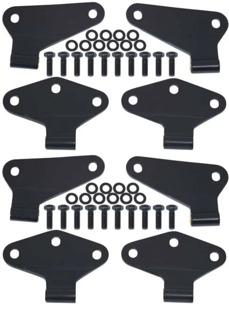Kentrol 07-18 Jeep Wrangler JK Body Door Hinge Set 8 Pieces 4 Door Textured Black