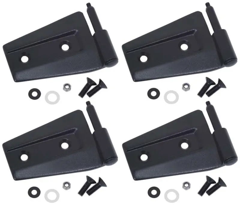 Kentrol 07-18 Jeep Wrangler JK Door Hinge Set 4 Pieces 2 Door Textured Black