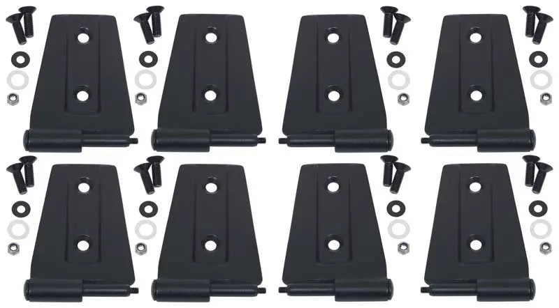 Kentrol 07-18 Jeep Wrangler JK Door Hinge Set 8 Pieces 4 Door Textured Black