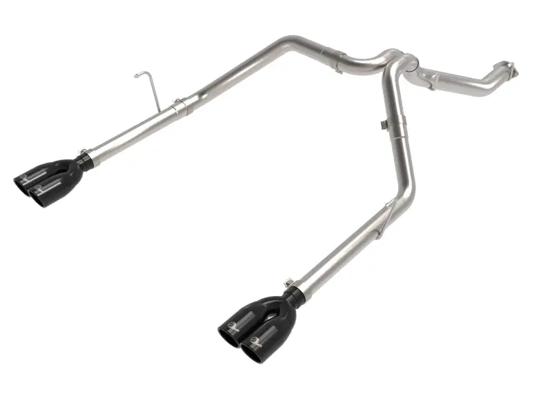 aFe Vulcan Series 3in 304SS DPF-Back Exhaust 2021 Jeep Gladiator 3.0L Turbo Diesel Dual Black Tips