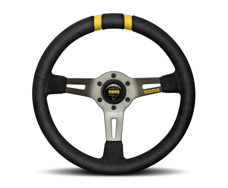 Momo MODDRIFT Steering Wheel 330mm Black Suede Anthracite Spokes Double Stripes