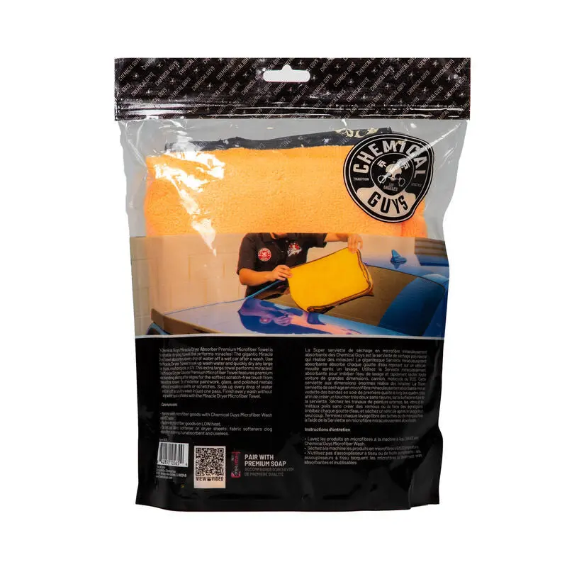 Chemical Guys Miracle Dryer Microfiber Towel 36in x 25in Premium Car Drying Towel