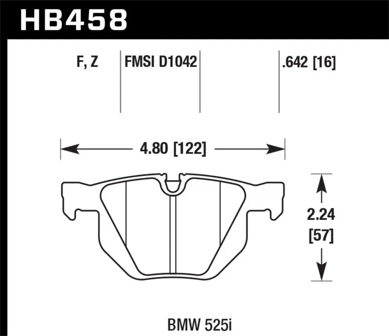 Hawk HPS 5.0 Rear Brake Pads 2015-2016 BMW X5 X6 xDrive35d xDrive35i sDrive35i Hawk Performance