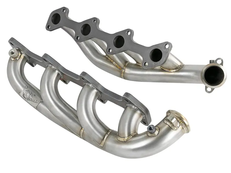 aFe Twisted Steel 1.75-2in 304 SS Headers 03-07 Ford Diesel Trucks V8-6.0L Performance Exhaust Upgrade