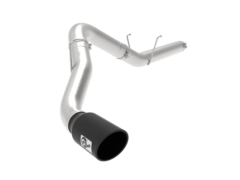 aFe Large Bore-HD 5in 409 Stainless Steel DPF-Back Exhaust System Black Tip 2019-2020 Ram Diesel Trucks 6.7L