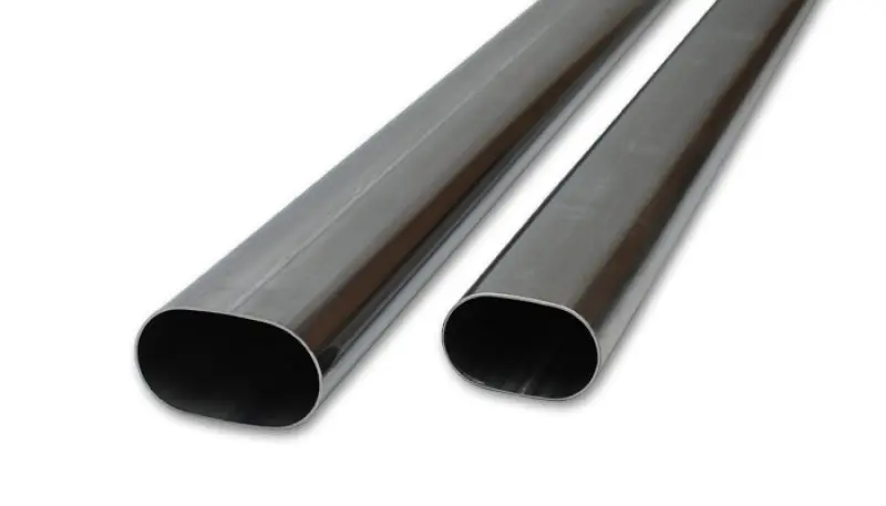 Vibrant 3in Oval T304 Stainless Steel Straight Tubing 16 Gauge 5 Foot Length
