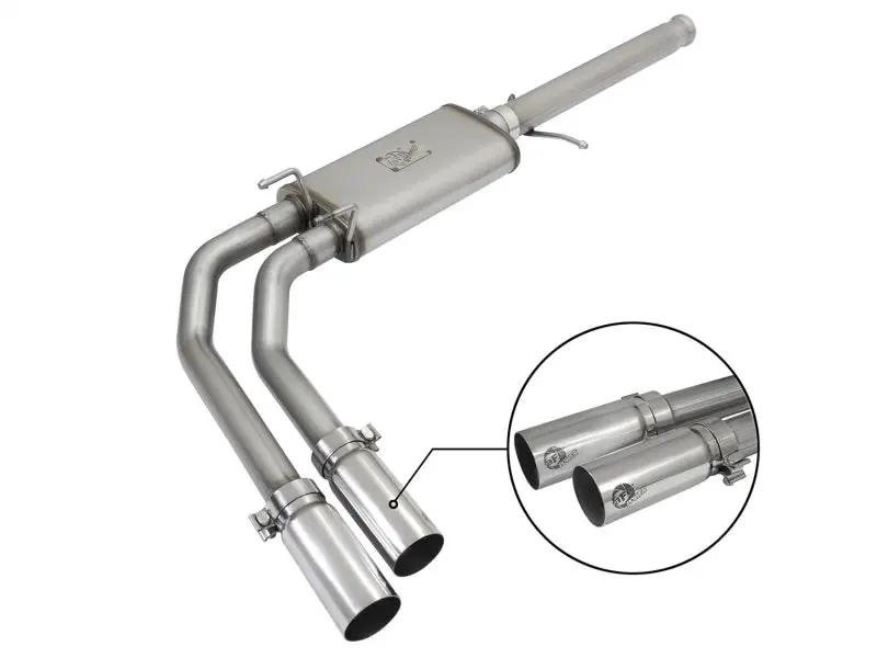 aFe Rebel Series CB 3in Middle Side Exit Stainless Steel Exhaust Polish Tips 09-16 Chevy Silverado GMC Sierra 1500