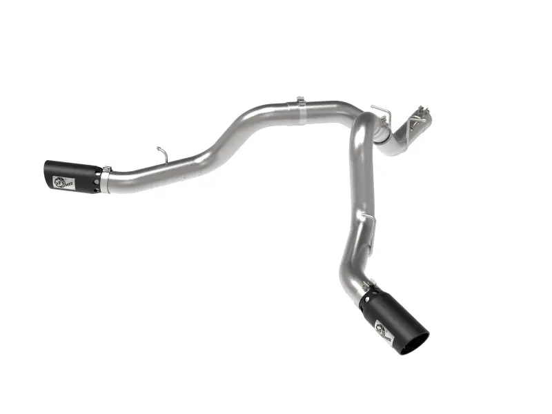 aFe Large Bore-HD 4in 409SS DPF-Back Exhaust System Black Tip 20 GM Diesel Trucks V8-6.6L L5P