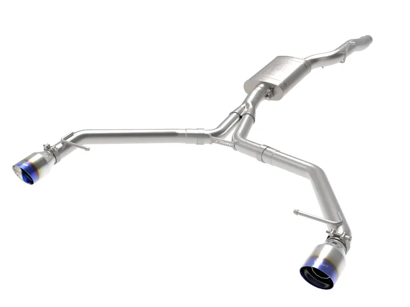 afe MACH Force-Xp Stainless Steel Axle-Back Exhaust Blue Flame Tips 13-16 Audi Allroad L4