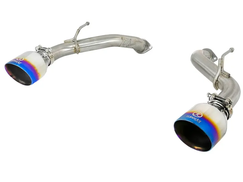 aFe POWER Takeda 2.5in 304 SS Axle-Back Exhaust Blue Flame Tips 17-19 Infiniti Q60 V6-3.0L