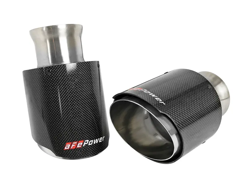 aFe MACH Force-XP 4.5in Carbon Fiber Exhaust Tips 15-19 Dodge Charger/Hellcat