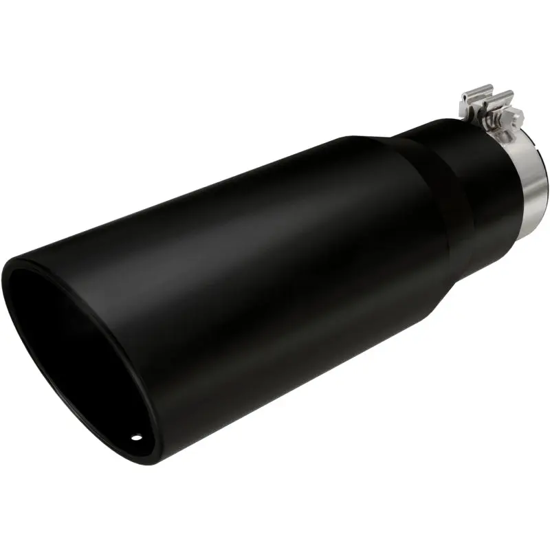 MagnaFlow Tip Stainless Black Coated Single Wall Round Single Outlet 5 Inch Diameter 3.5 Inch Inlet 14.5 Inch Length