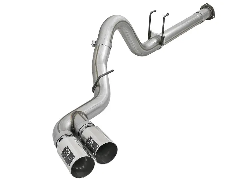 aFe Power Rebel XD 4in 409 SS DPF-Back Exhaust System Polished Tips Ford F250/F350 2011-2014 6.7L Diesel