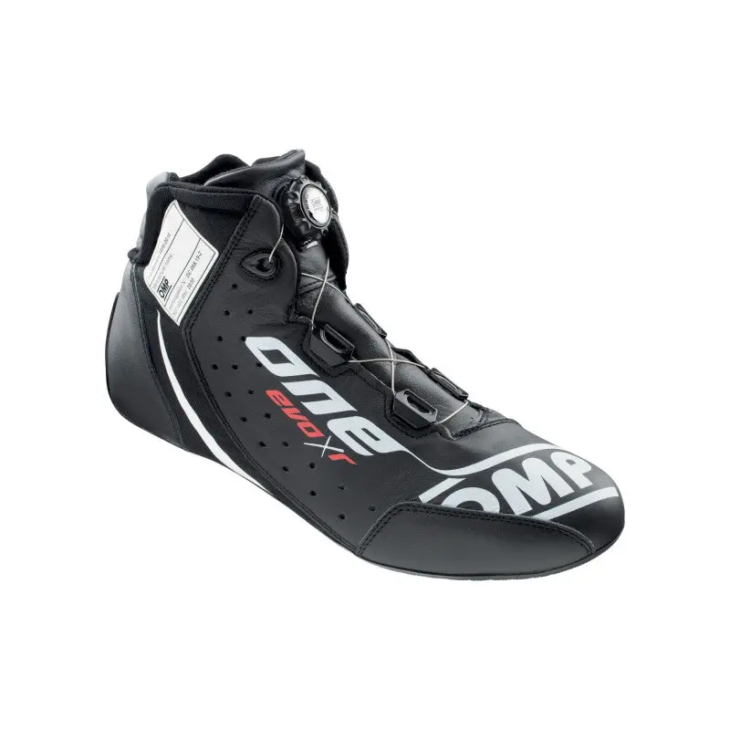 OMP One Evo X R Shoes Black Size 40 FIA 8856-2018 - High Performance Racing Shoes