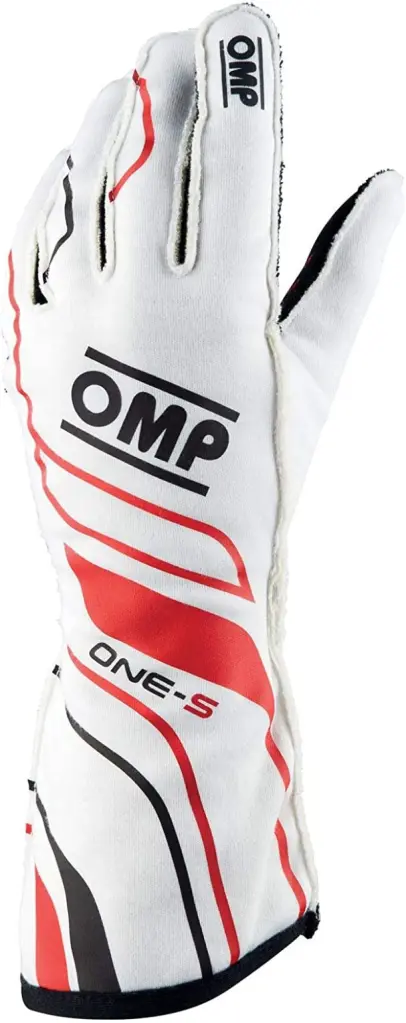 OMP One-S Gloves White Size XL FIA 8556-2018 - Lightweight Racing Gloves