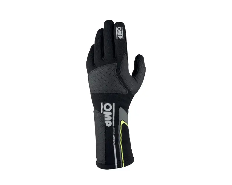 OMP Pro Mech Evo Gloves Black Size M FIA 8856-2018 - Professional Racing Gloves