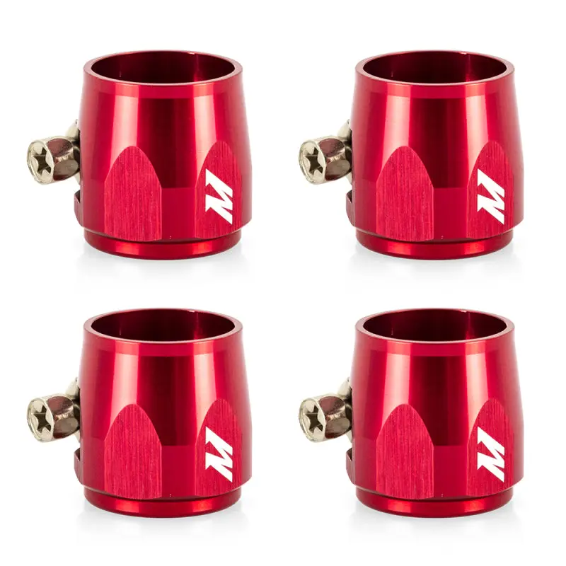Mishimoto Aluminum -4AN Hex Finishers Red Custom Hoses