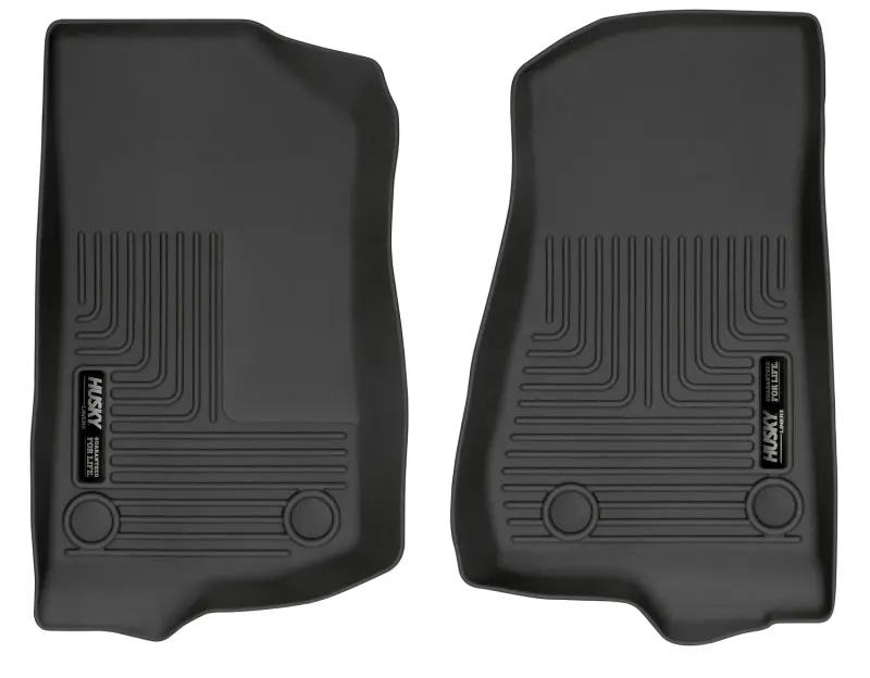 Husky Liners 19-24 Jeep Wrangler JL JLU WeatherBeater Front Row Black Floor Liners