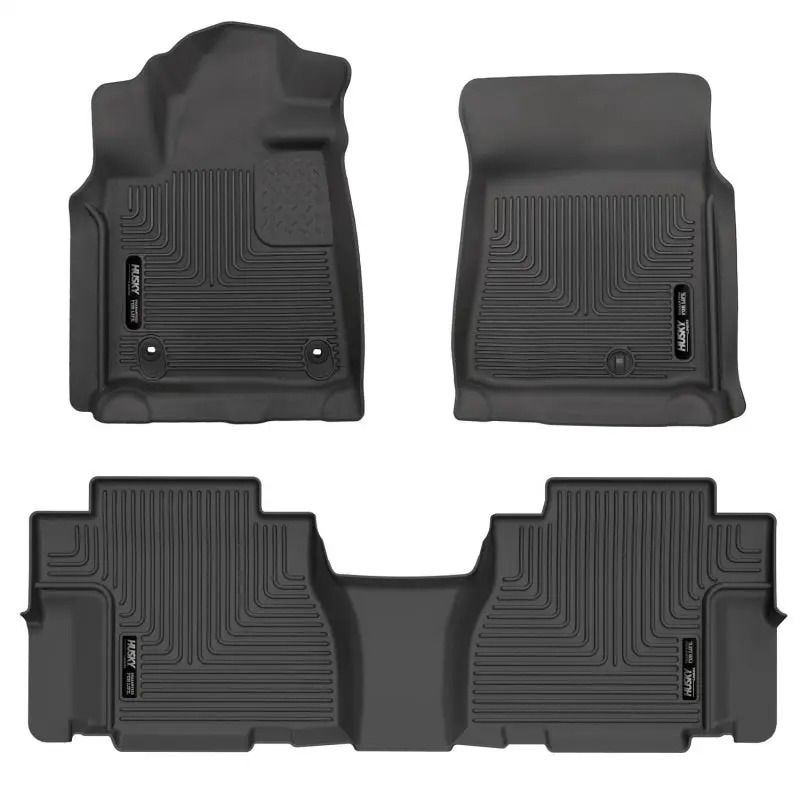 Husky Liners 2012-2022 Toyota Sequoia Weatherbeater Front and 2nd Seat Floor Liners Black