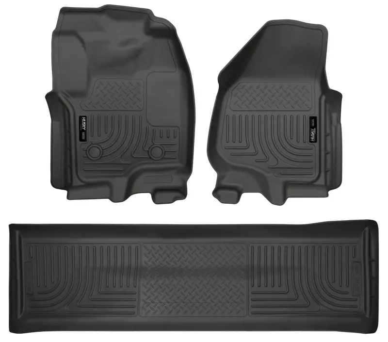 Husky Liners Weatherbeater Combo Black Floor Liners 2012.5 Ford SD Crew Cab without Manual Trans Case
