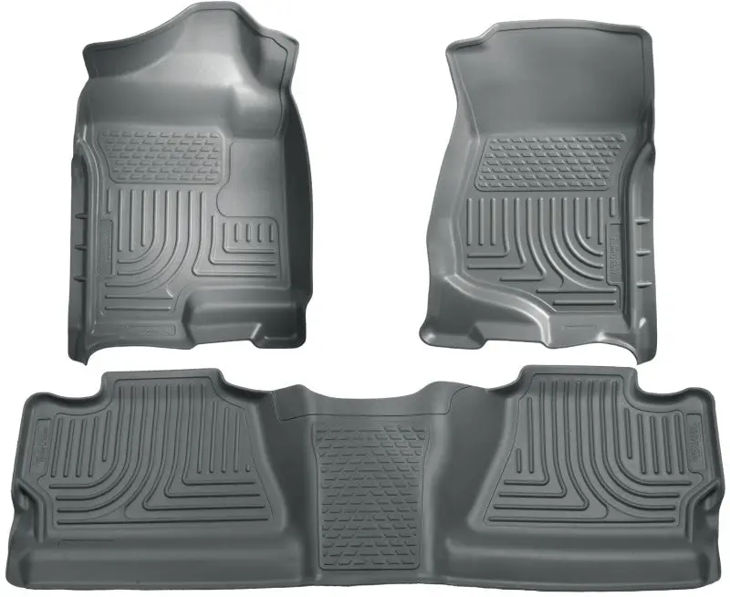 Husky Liners WeatherBeater Combo Gray Floor Liners 07-12 Chevy Silverado GMC Sierra Crew Cab