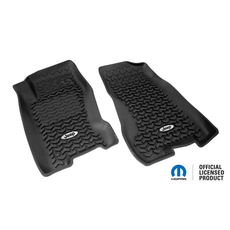 Rugged Ridge Black Front Floor Liner Jeep Logo 1999-2004 Grand Cherokee WJ