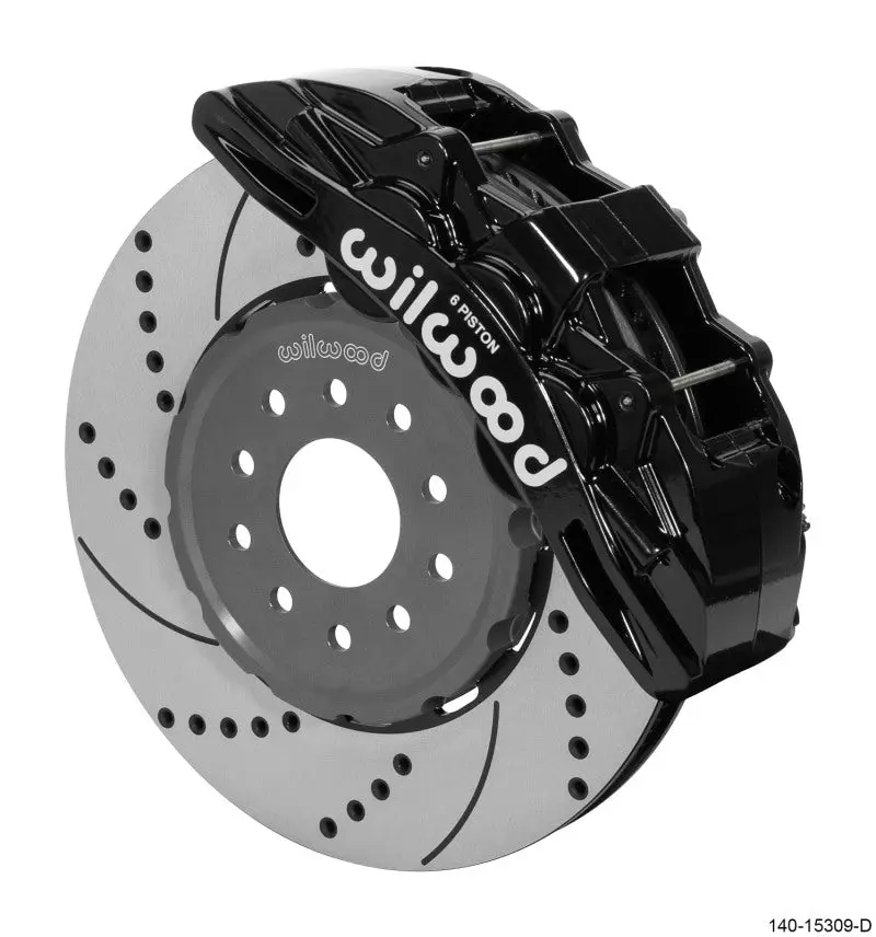 Wilwood SX6R Front Brake Kit 14in SRP Slotted and Drilled Black 05-13 Chevy Corvette