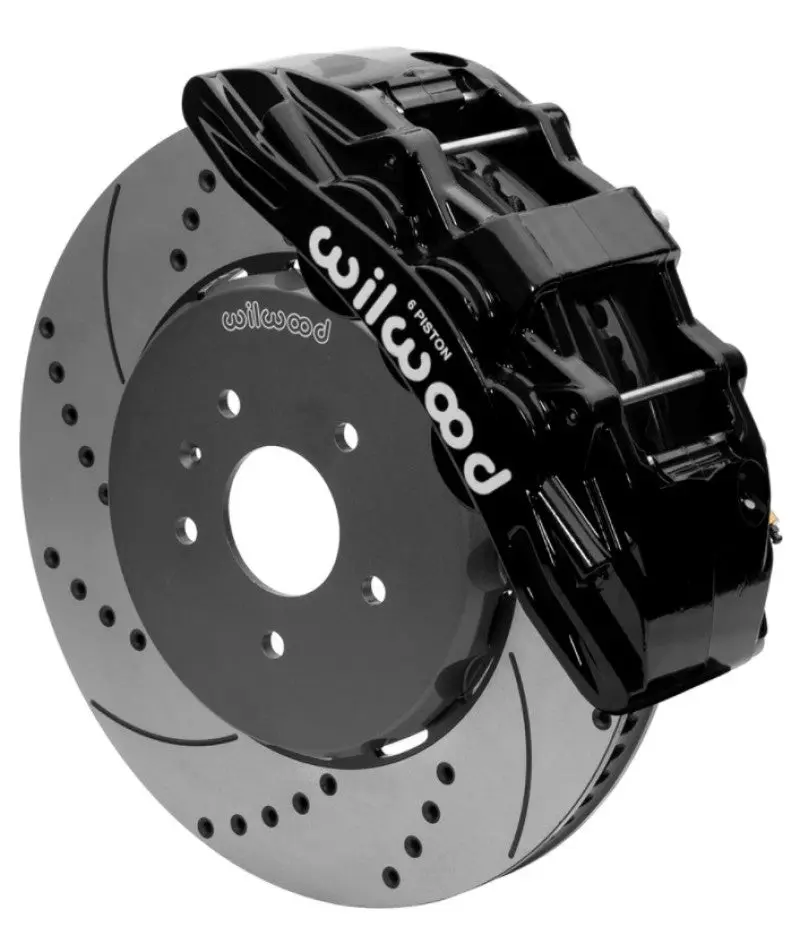 Wilwood SX6R Front Brake Kit 15in SRP Slotted and Drilled Black Brake Lines 14+ Chevy Corvette C7