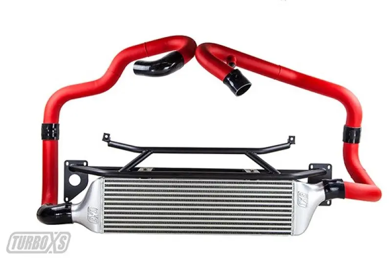 Turbo XS Wrinkle Red FMIC Pipes 2015-2017 Subaru STi