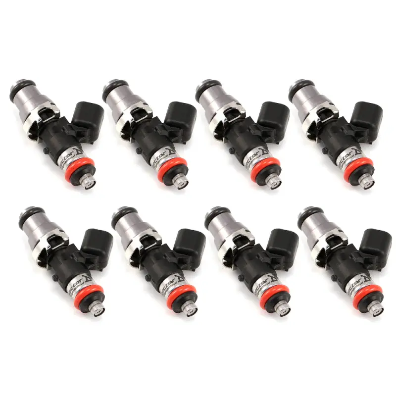 Injector Dynamics 1340cc Fuel Injectors Set 8 14mm Grey Top and 15mm Orange Low O-Ring