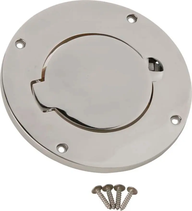 Kentrol 97-06 Jeep Wrangler TJ Billet Gas Hatch Polished Silver Fuel Door Cover